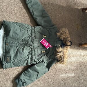 Justice Olive Parka with Gold Accents